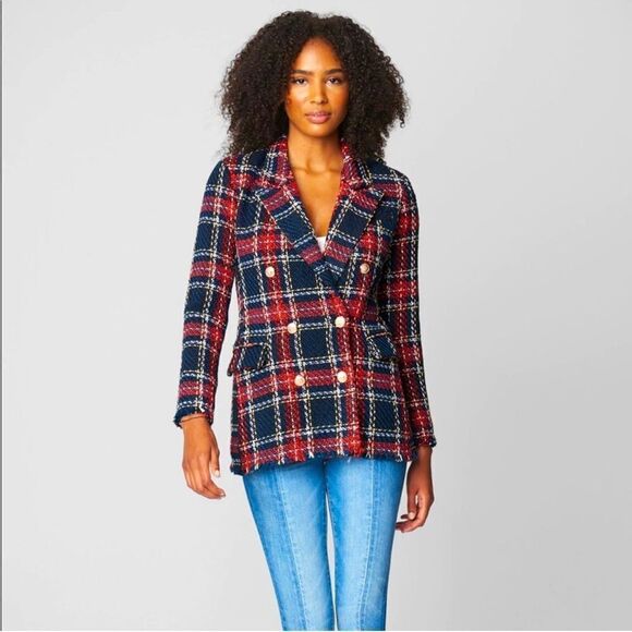 Blank NYC Plaid Double Breasted Prep School Blazer size Large - Picture 2 of 16